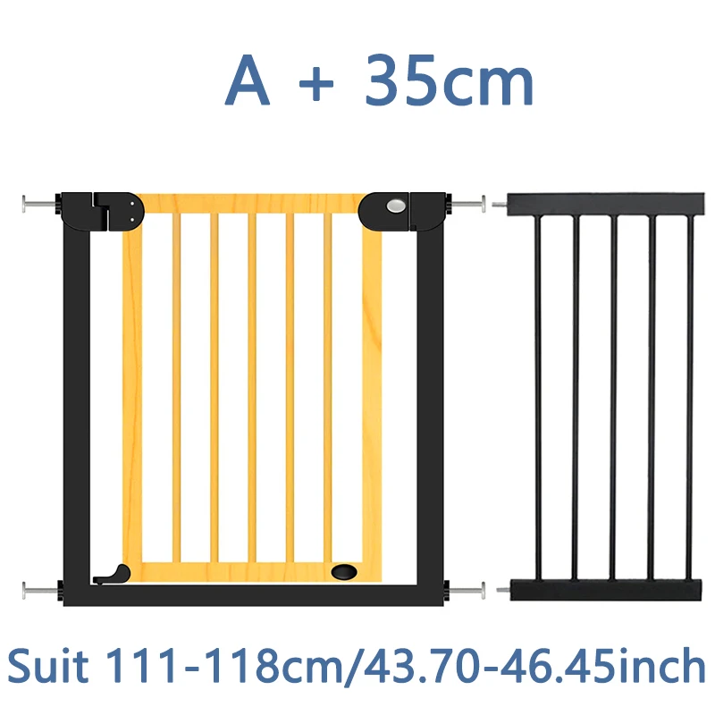 gate and 35CM Деревянные защитные ворота для детей, забор для защиты детей, безопасная лестница для питомцев, изолирующий забор для собак, Детский защитный дверной проем, однотонные деревянные ворота - Цвет: gate and 35CM
