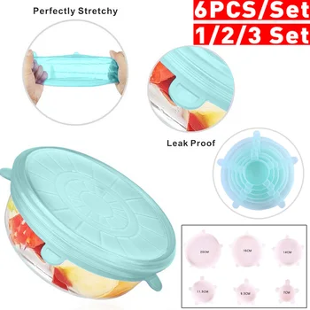 

Silicone Fresh-keeping Lid Reusable Airtight Food Covers Keeping Fresh Seal Bowl Stretchy Cover Kitchen Cookware