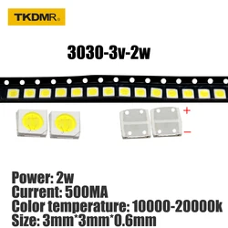 TKDMR – 100 pièces de rétro éclairage LED JF haute puissance, 2W 3030 3V, courant 250MA, température de couleur 10000 20000k, pour Application TV Lcd 