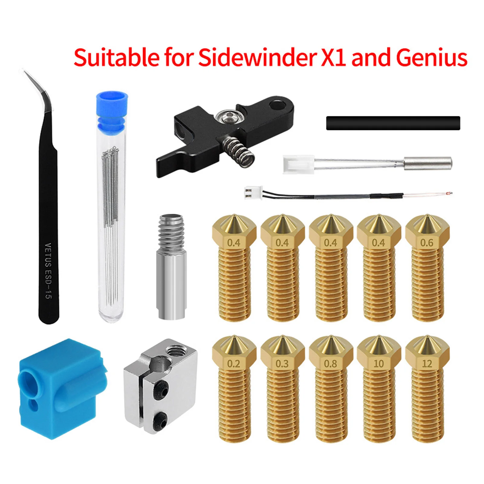 Экструдер с сопло вулкана силиконовый совместимый 3d-принтером Artillery Sidewinder X1 Genius |