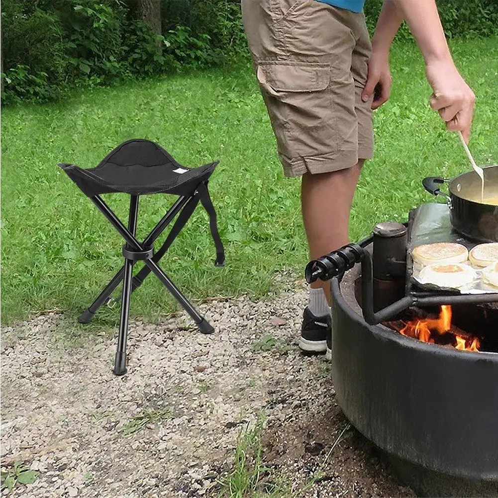 MeterMall Mini Ultralight Portable Camping Backpacking Triangular Stool Folding Chair for Outdoor Activities, Color Random