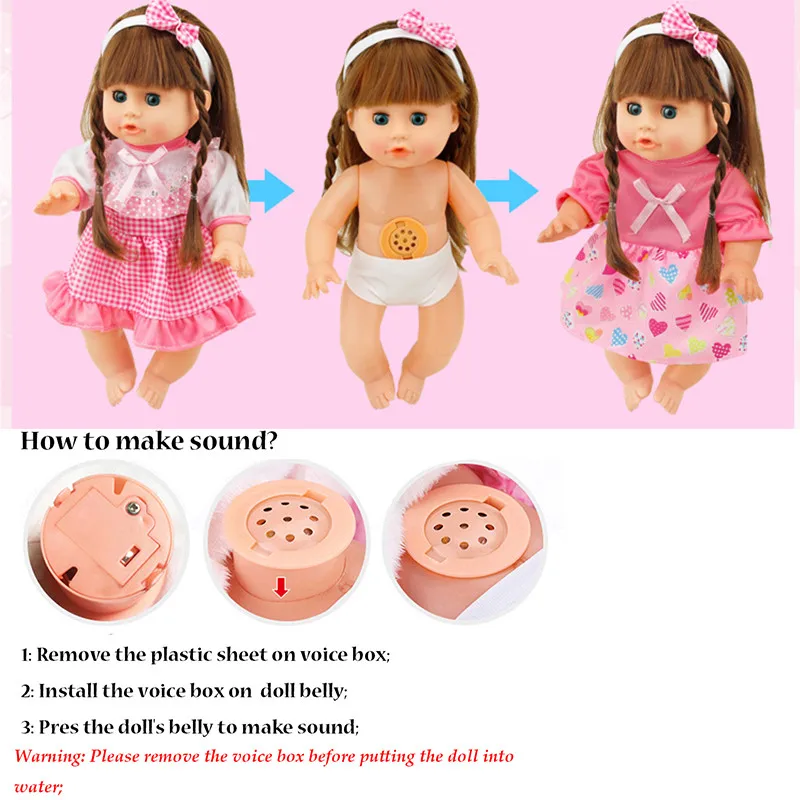 Bonito da Menina do Bebê com Carrinho de Carrinho de Criança Falando Bonecas Reborn Bebe Boneca Piscando Beber Bebês Recém-nascidos Lol Vivo Brinquedos 6 Da Menina do bebê com Carrinho de
