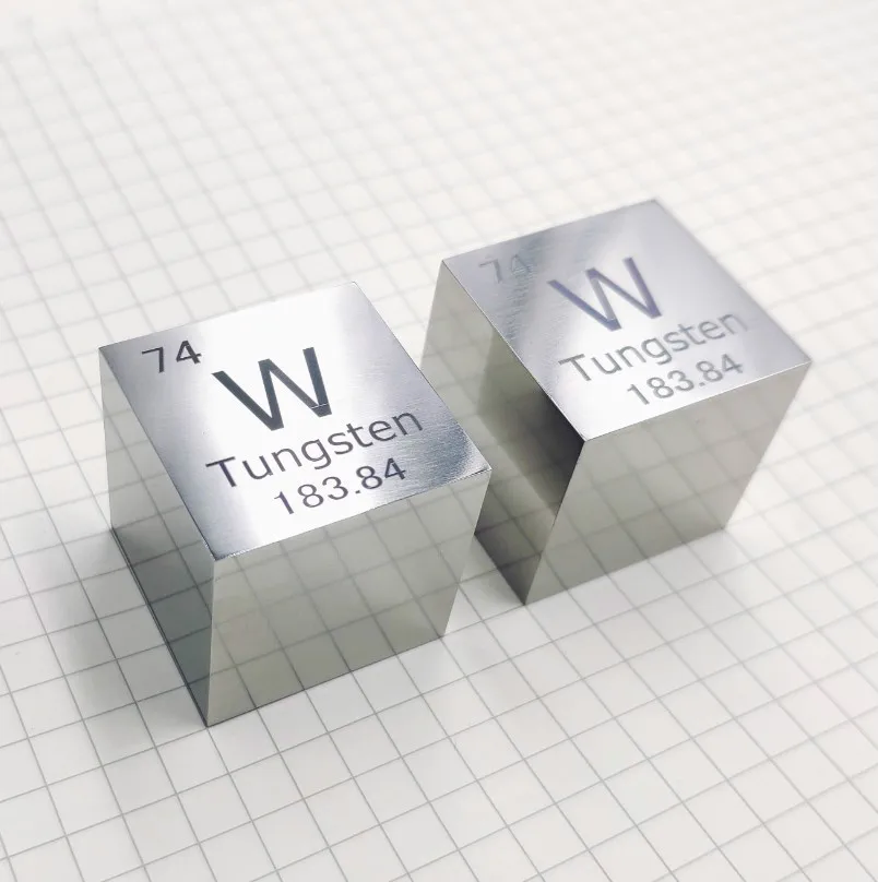 1Pcs Tungsten metal in the periodic table Cube Side length is one inch