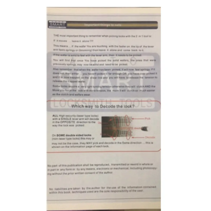 Инструкция lishi PDF для Lishi 2 в 1 инструмент руководство пользователя блокировки