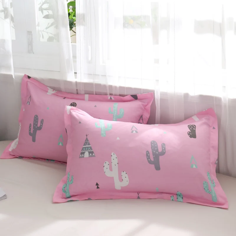 Liv-Esthete Fashion Cactus Pink Pillowcase Wholesale Decorative Floral Flower Pillow Case Cover Bedding For Women Men 48x74cm