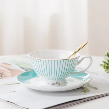

Bone China Ceramics Tea Coffee Cup Creative Simple Breakfast Couple Turkish Tea Cups Luxury Tazas De Cafe Home Garden BE50CU