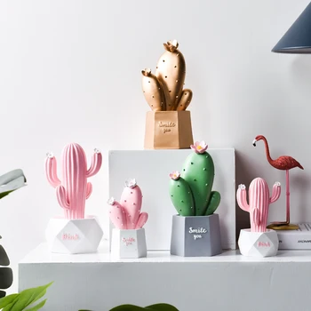 

Nordic wind cactus resin decoration home living room creative wine cabinet TV cabinet decoration office small furnishings