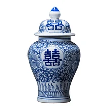 Цзиндэчжэнь фарфоровая банка с орнаментом, синий и белый фарфор, общий резервуар для хранения, китайский стиль, домашний горшок для гостиной