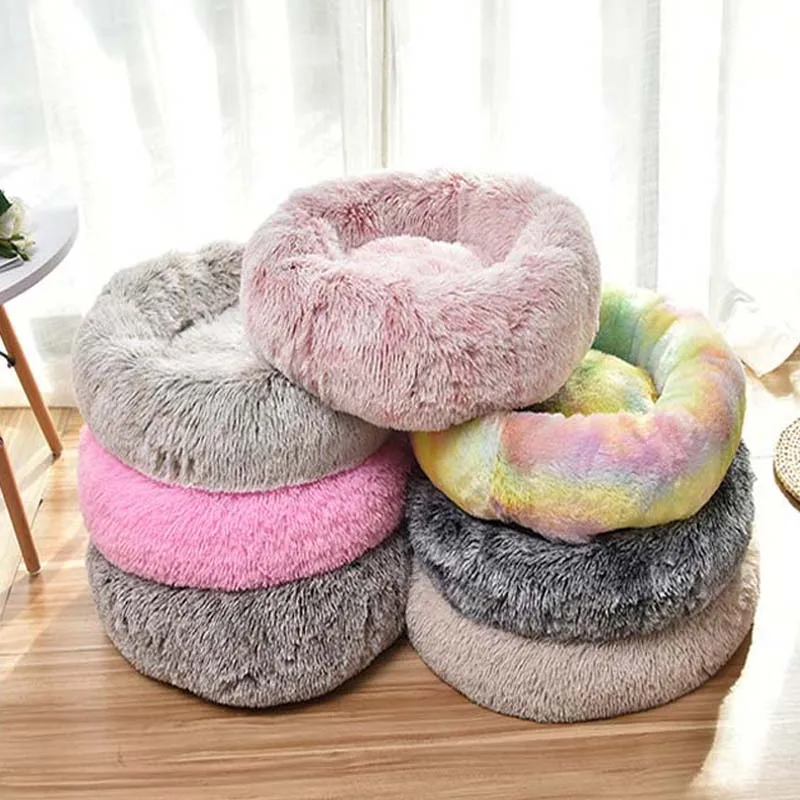 65cm Dog Bed Mat Colorful Long Plush Warm Sleeping Mattress for Small Medium Dogs Cats Kennel House Shaggy Faux Fur Pet Nest | Дом и сад