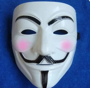 

20Pcs/lot V Mask FOR Vendetta Anonymous Movie Adult Guy Mask White Color Halloween Cosplay free shipping