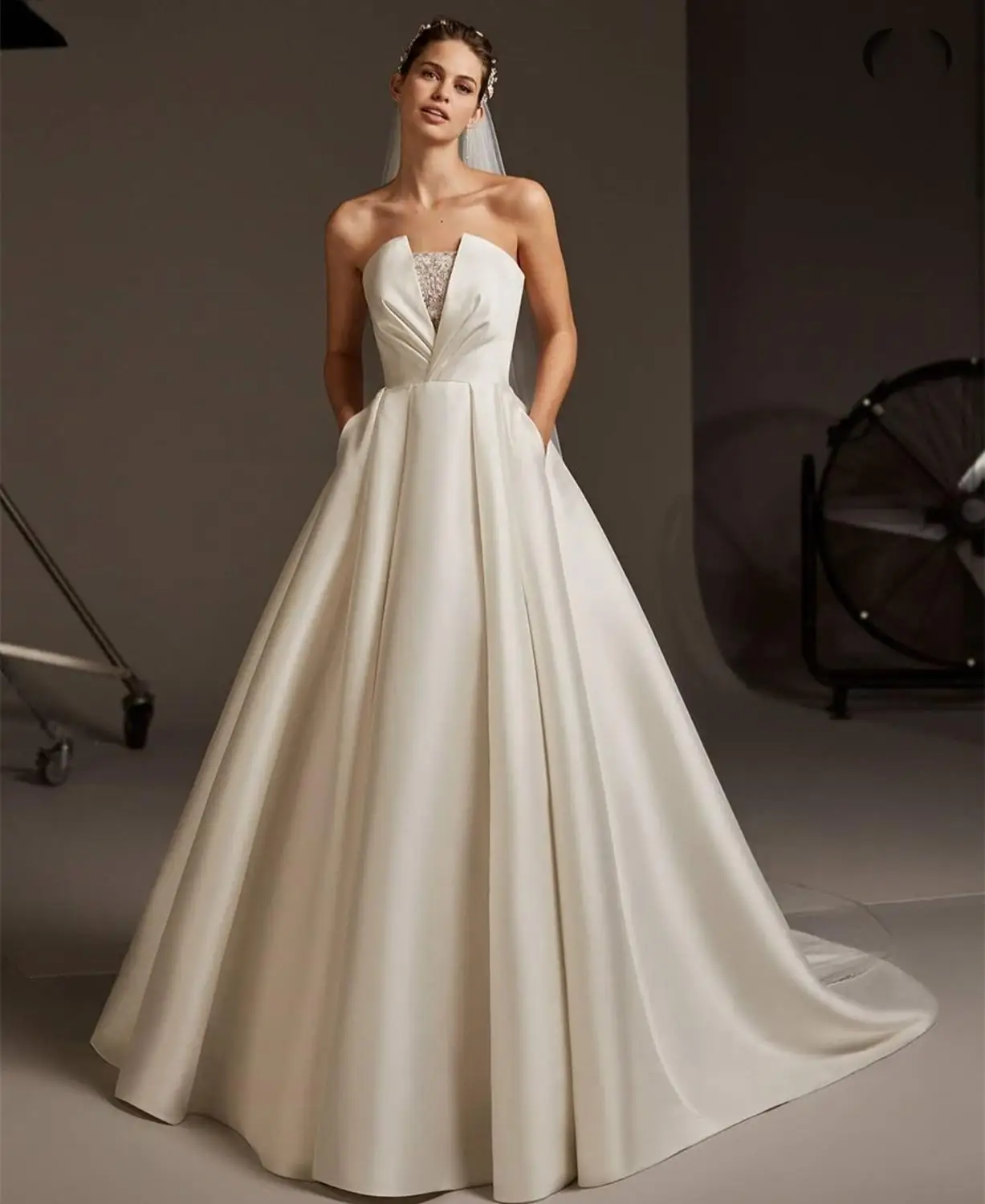 Simple Wedding Dress Soft Satin With 