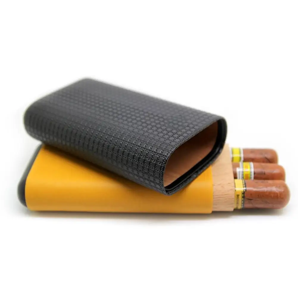 Кожаный чехол для сигар Humidor портативный карманный 3 трубки держатель дорожный увлажнитель для сигар коробка для хранения аксессуары для си... Кожаный чехол для сигар Humidor портативный карманный 3 трубки держатель дорожный увлажнитель для сигар коробка для хранения аксессуары для си...