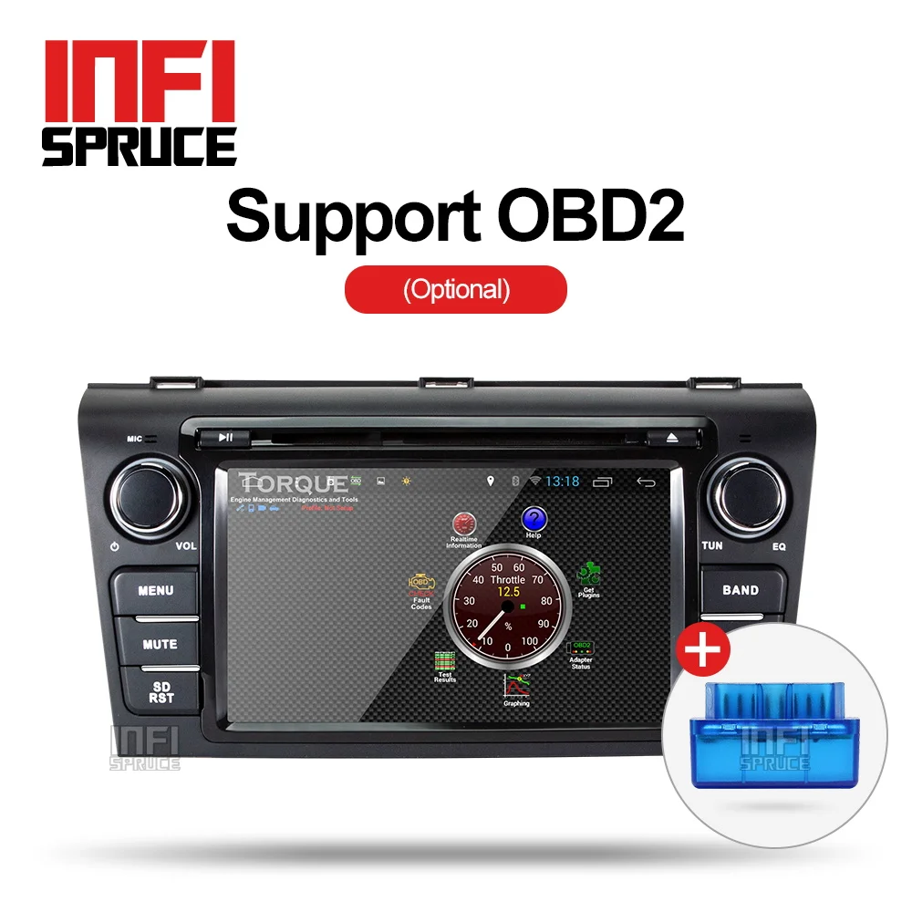 Infispruce Android 9,0 автомобильный dvd для Mazda 3 2004-2009 с восьмиядерным Радио Стерео gps навигация автомобильный стерео медиаплеер