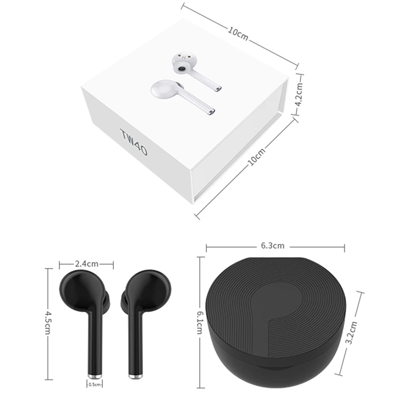 ABKT-5.0 Bluetooth наушники TWS беспроводные Bluetooth наушники с микрофоном TW40 спортивная водонепроницаемая игровая гарнитура беспроводная гарнитура