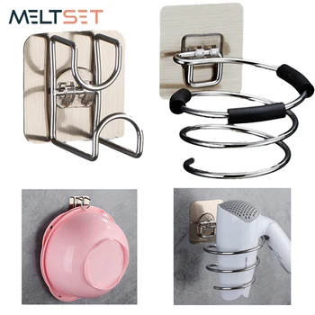 

Stainless Steel Washbasin Hair Dryer Rack Wall Mounted Hair Dryer Holder Stand Bathroom Accessories Hairdryer Rack Organizer