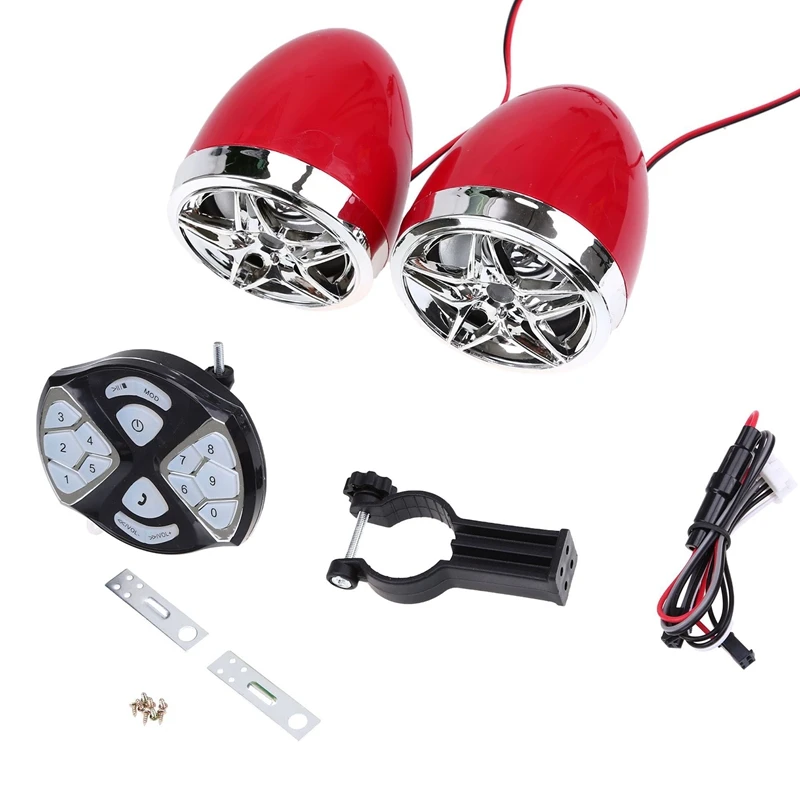 

Motorcycle Bluetooth Audio Sound System Mp3 Fm Radio Stereo Speakers Waterproof