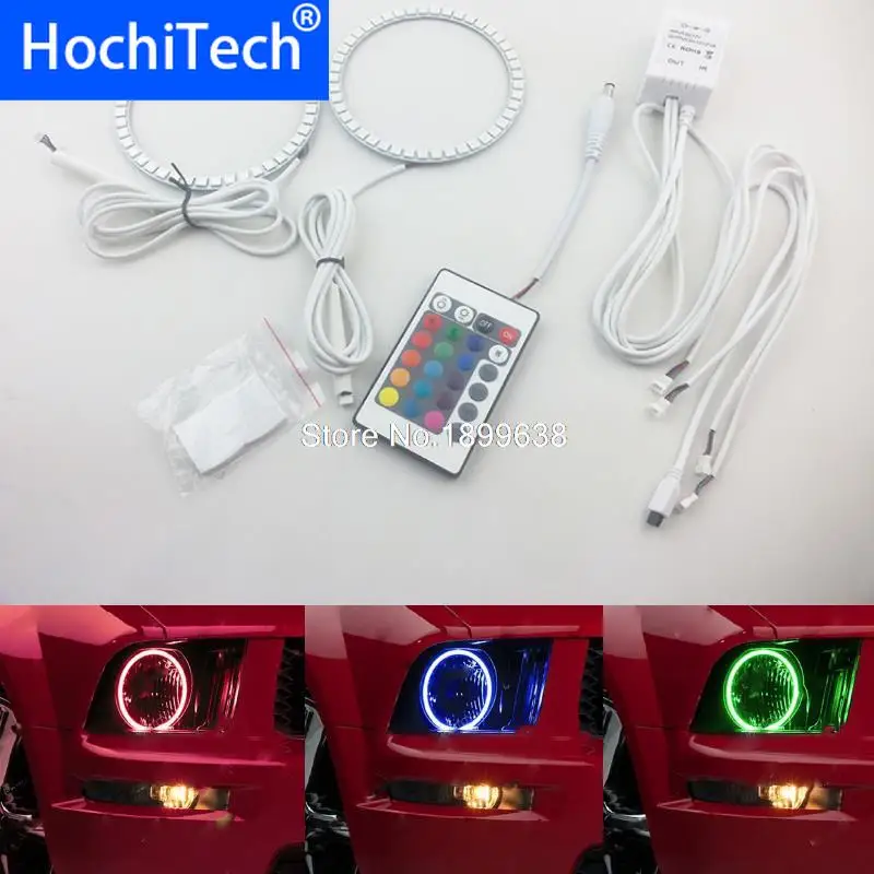 Разноцветные светодиодсветодиодный кольца ангельские глазки 132-SMD RGB для 2005-2009 Ford