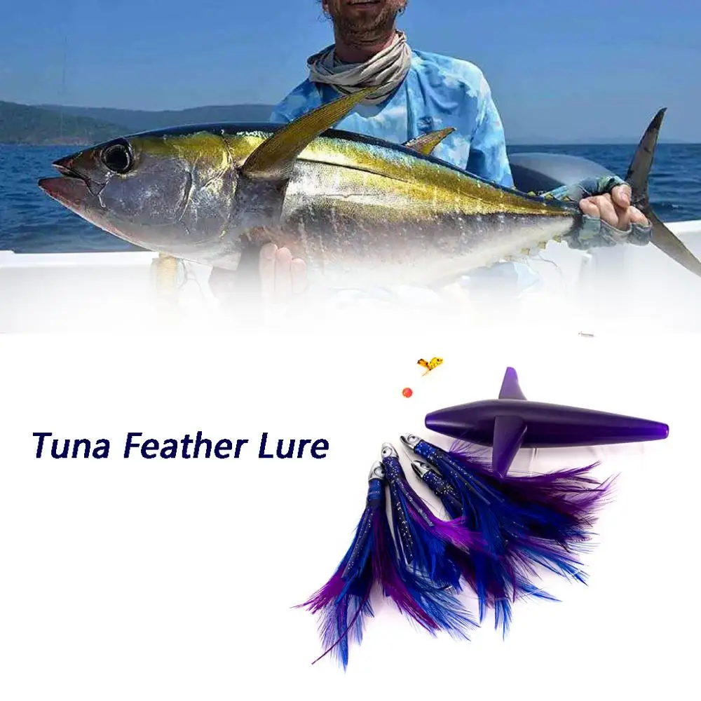 

Underwater Fishing Light Tuna Feather Lure Tuna Feather Daisy Chain with Bird Teaser Fake Lure Fishing Tackle Outdoor Tools