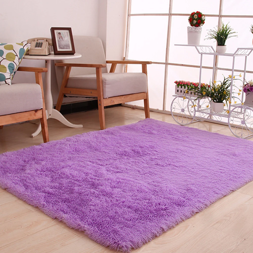 Длинный плюшевый ковер мягкий однотонный ковер анти-ковры для скольжения подходит для гостиной спальни лохматый пол коврик ковер 120*160 см