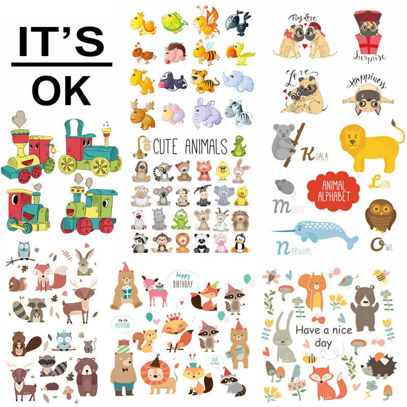 

Patches Set Transfers Patches Gift Cartoon Animal Iron-on Clothes Decoration DIY Accessory A-level 1Pc Washable