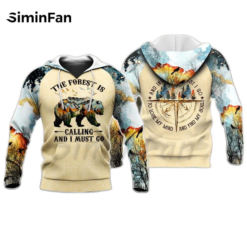 

Forest Trees Bear Mens 3D Print Hoodies Unisex Casual Sweatshirt Harajuku Pullover Women Outwear Jacket Coat New Fashion