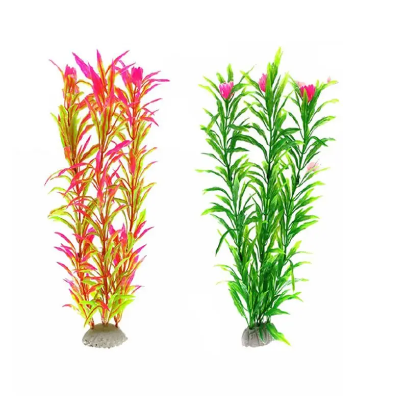 Artificial Aquatic Plants 16 Pcs Large Aquarium Plants Plastic Fish Tank Decor Y1AB