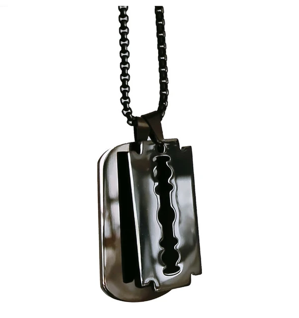 Fashion Military Collares Black 2 Dog Tags Chain Pendants Necklaces Army  Style Kolye Necklace Jewelry Birthday for men Bijouxs