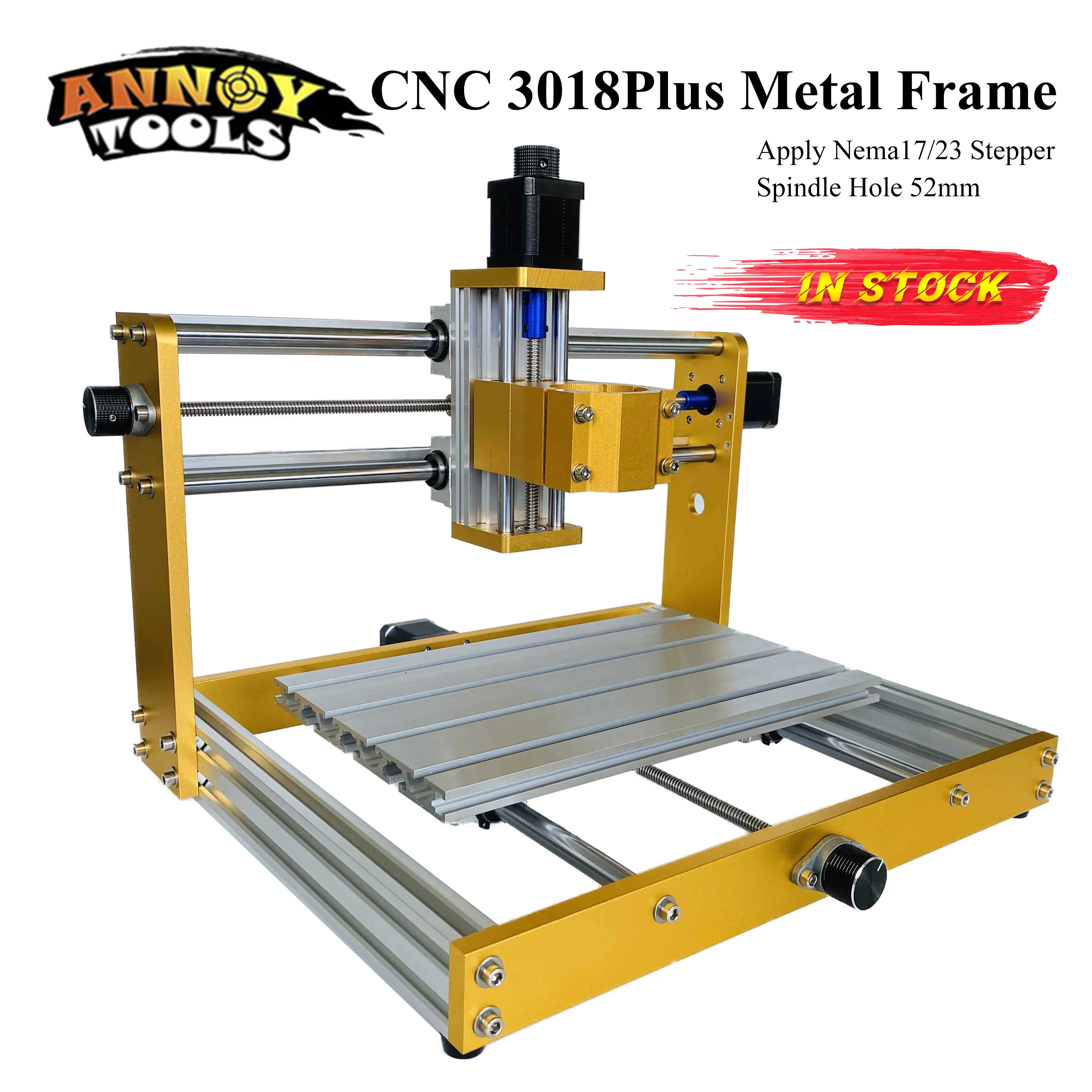 

CNC 3018 update 3018plus Metal Frame Apply Nema17/23 Stepper 52mm Spindle CNC Wood Router,Pcb Milling Machine,Craved On Metal