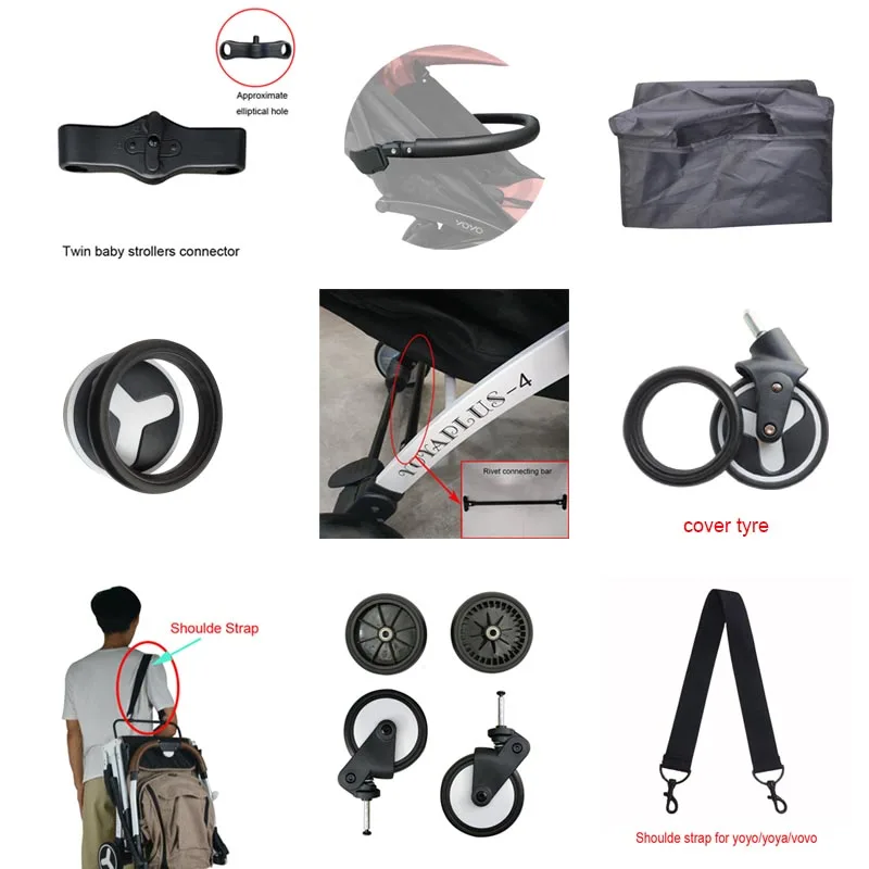 Covers Stroller-Accessories Footrest Wheels Tyre-Connectors Yoya-Series Cart Baby Crossbar