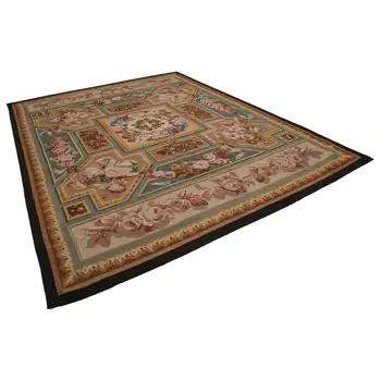 

273x364 Cm Beige Handmade Aubusson Rugs-9x12 Ft