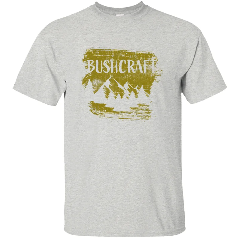Men-Gray Графическая дышащая футболка с надписью bushcraft армейский зеленый цвета размера плюс 3xl 4xl 5xl Мужская Футболка Harajuku с юмористическим принтом - Цвет: Men-Gray