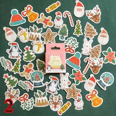 45 шт./кор. Счастливого Рождества Стикеры милые Санта Клаус Лось Стикеры Kawaii Decoractive Стикеры дневник в стиле Скрапбукинг стикер для канцелярских товаров - Цвет: 2