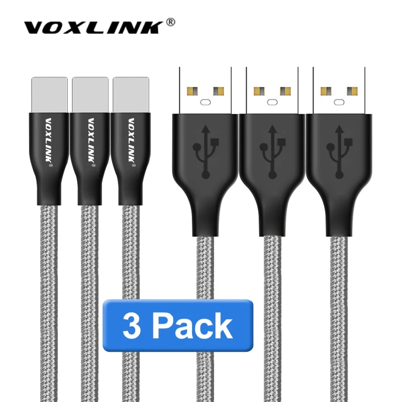 VOXLINK 3 шт USB кабель для iPhone x 8 8Plus 8pin usb кабель для зарядки и передачи данных для iPhone 7 7Plus 6 6s 5S SE iPad Air нейлоновый шнур для передачи данных