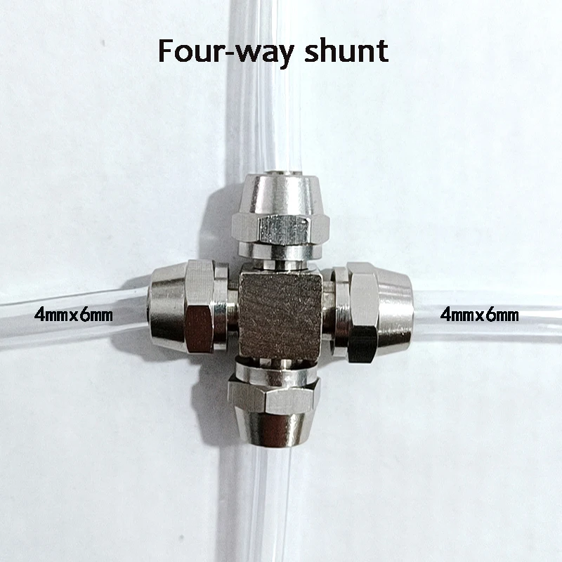 4 * 6mm Aquarium CO2 air connection valve multiple diverter CO2 system accessories air pipe stainless steel multiple diverter 4