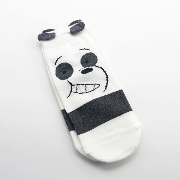 Женские короткие носки с рисунками из аниме «Мы Голые Медведи», «панда гризли», «Ледяной Медведь», модные повседневные носки из дышащей ткани, хлопковые Забавные милые носки Skarpetki - Цвет: 1