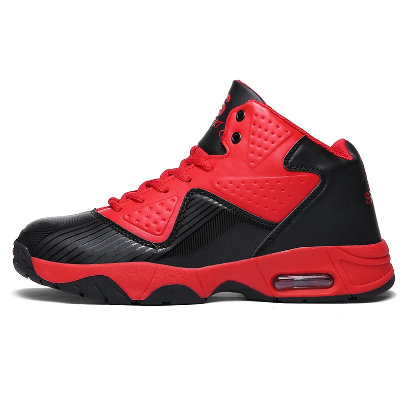 Новинка, Баскетбольная обувь для мужчин, Удобная Амортизация, спортивная обувь, уличная дышащая спортивная обувь, унисекс, пара кроссовок - Цвет: Красный