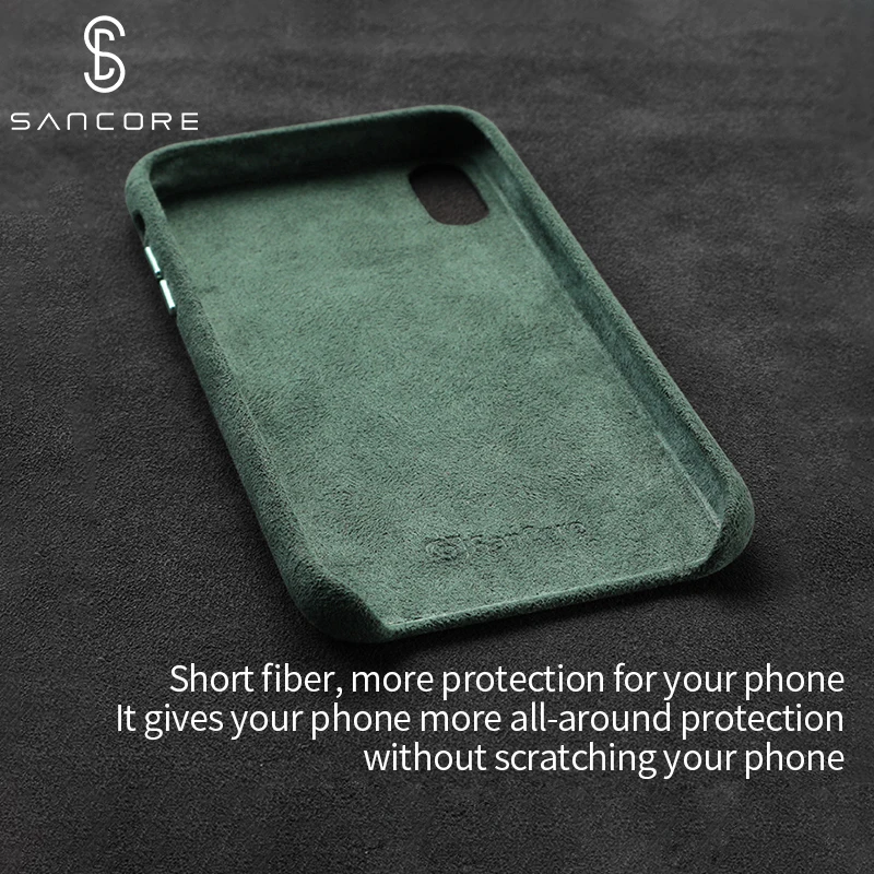 SanCore для iPhone X Xr XS Max чехол телефона из искусственной кожи Алькантара Модный