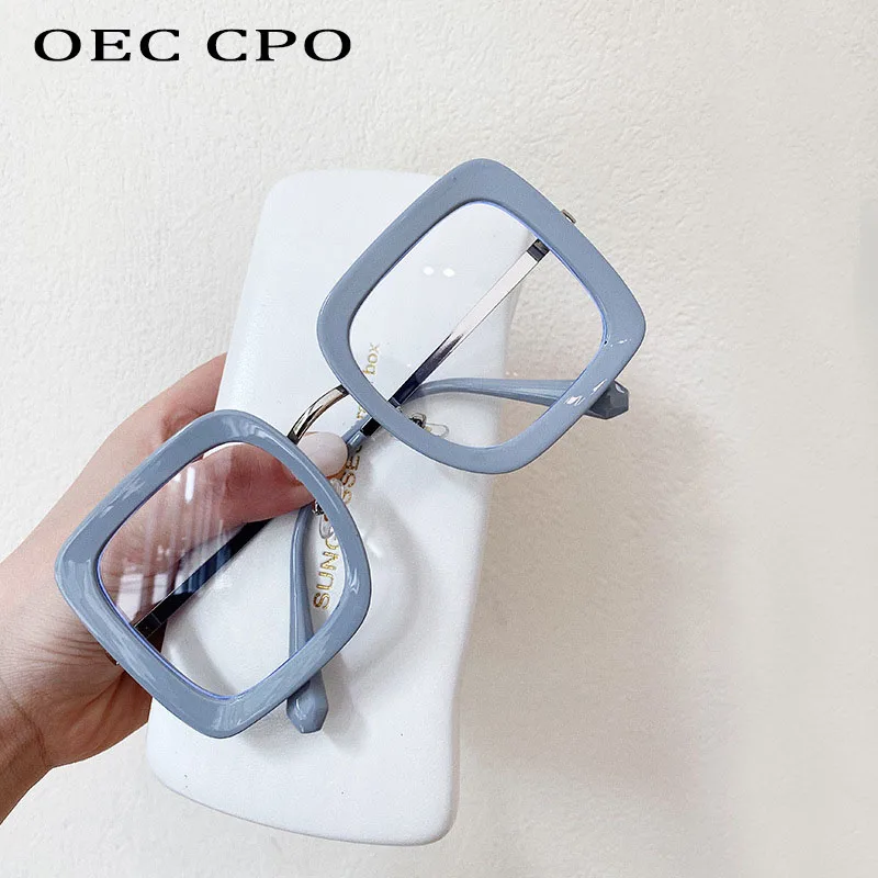 OEC CPO Vintage Square Glasses Frames Women Fashion Myopia Prescription  Glasses Frame Female Men Clear Lens Eyeglasses Unisex