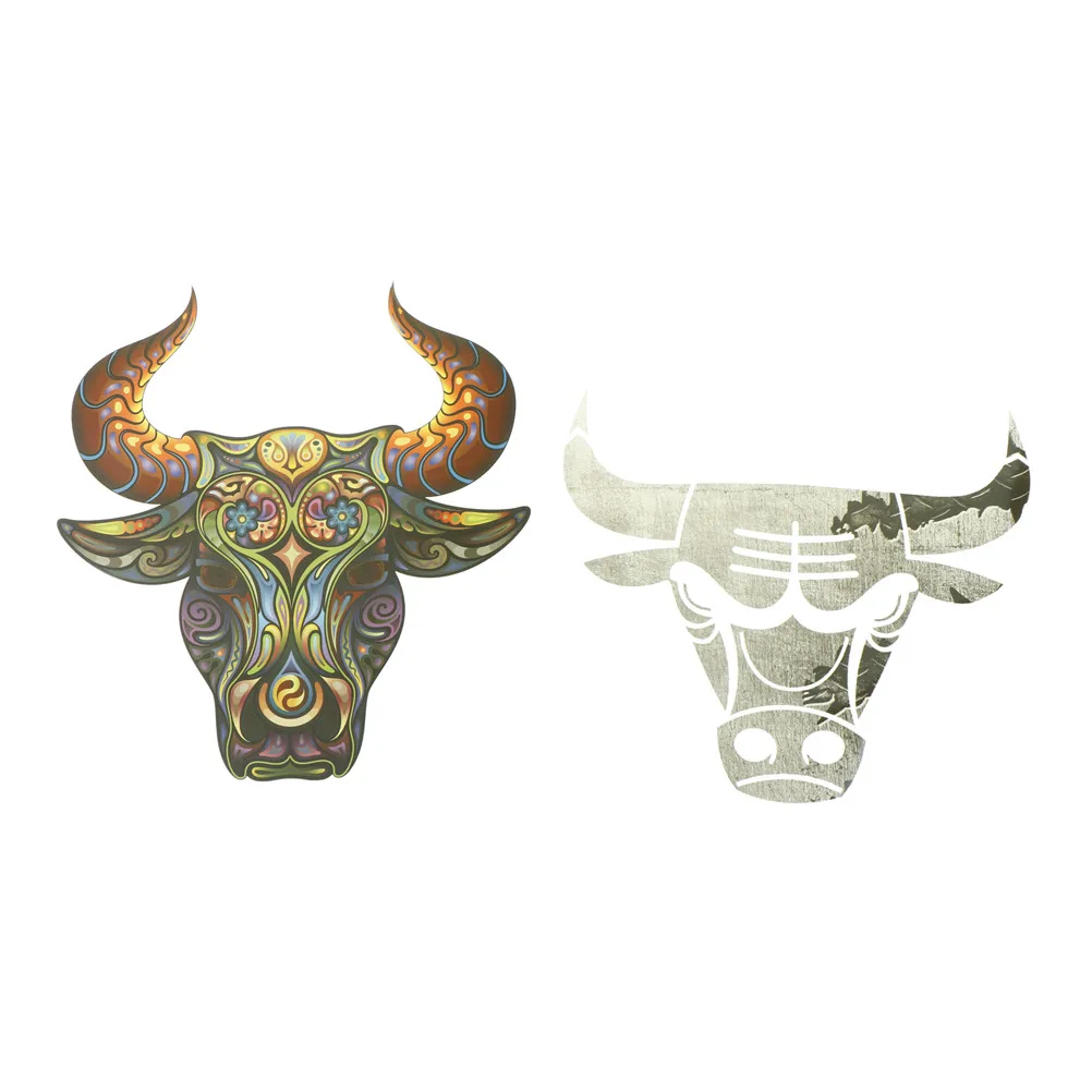 2018 New Bull Head Iron On Clothes Patches Washable A-level  Heat Transfer Patch Clothing Stickers