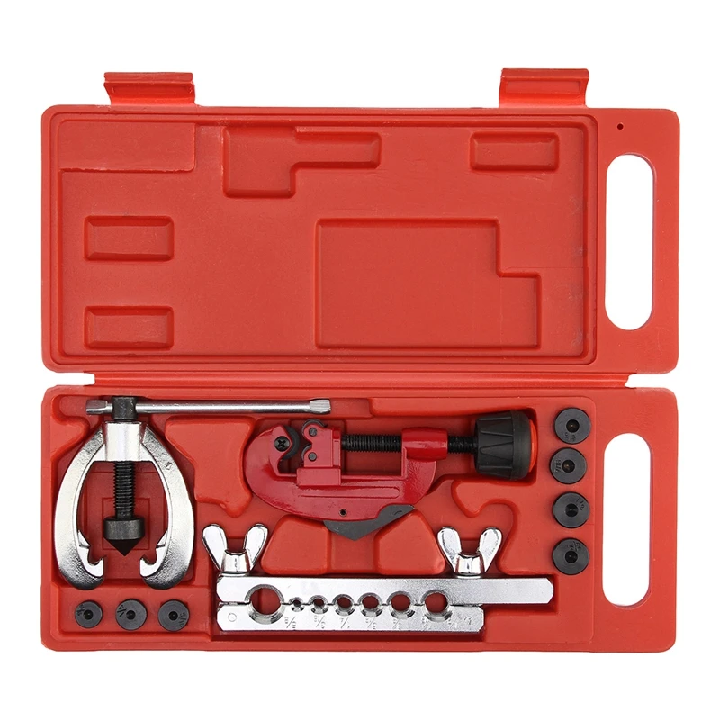 

Copper Brake Fuel Pipe Repair Double Flaring Dies Tool Set Clamp Kit Tube Cutter