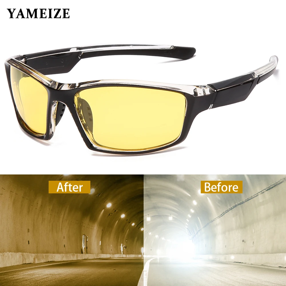 YAMEIZE 운전용 눈부심 방지 야간 투시경 안경, 편광 선글라스, 여성용 드라이버 안경, 노란색 렌즈, 스포츠 고글