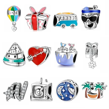 

New 925 Sterling Silver round shape chram beads Fit designer charms Jewelry for women Jewelry Making