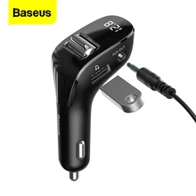 Baseus سريع المزدوج USB سيارة شاحن آيفون بلوتوث FM الارسال سيارة عدة مشغل MP3 شاحن للهاتف المحمول سامسونج شاومي