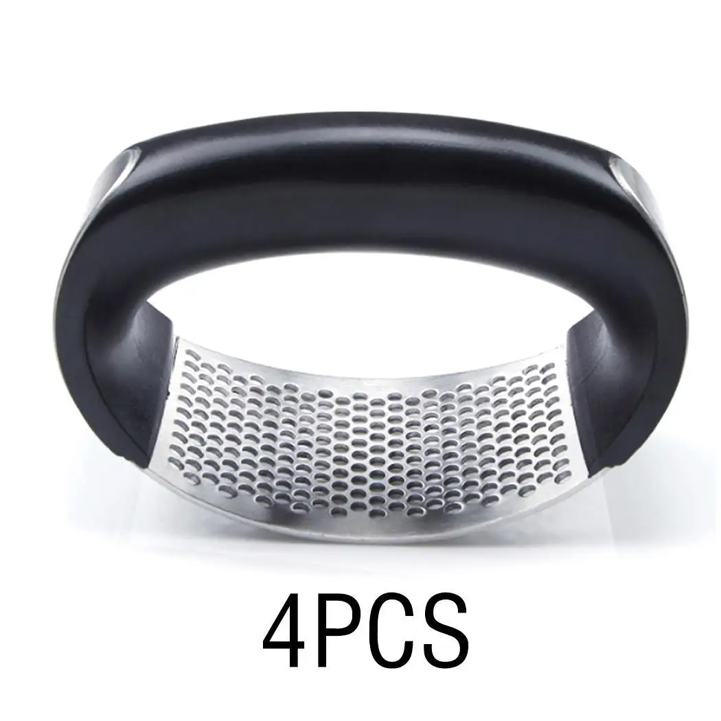 

Stylish Stainless Steel Hole Labor Saving Black 1 x 4Pcs, 1Pcs Handle Home, Kitchen Garlic Press 4 x