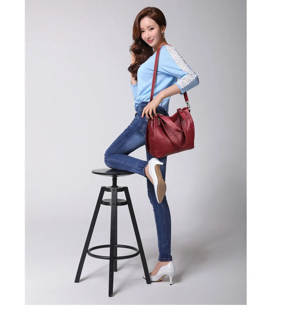Роскошные сумки Брендовые женские кожаные сумки повседневные сумки женские s сумки дизайнерские мягкие овчины женские большие сумки через плечо