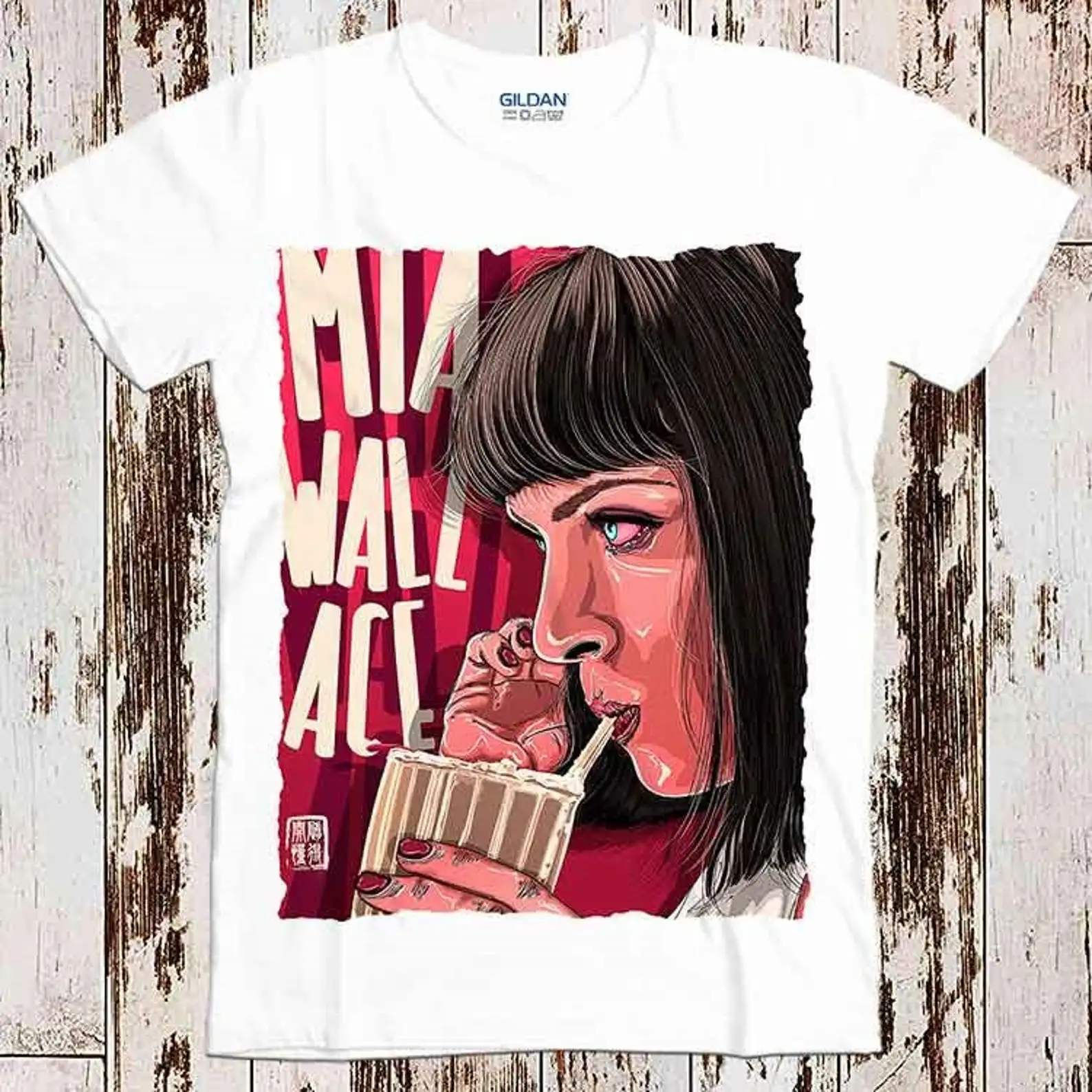 Mia Wallace Pul Fiction Art Tarantino Print Tos Casual Ladies Basic O-collar Short Sleeved Women T-shirt Girl,Dro28_voghion.com