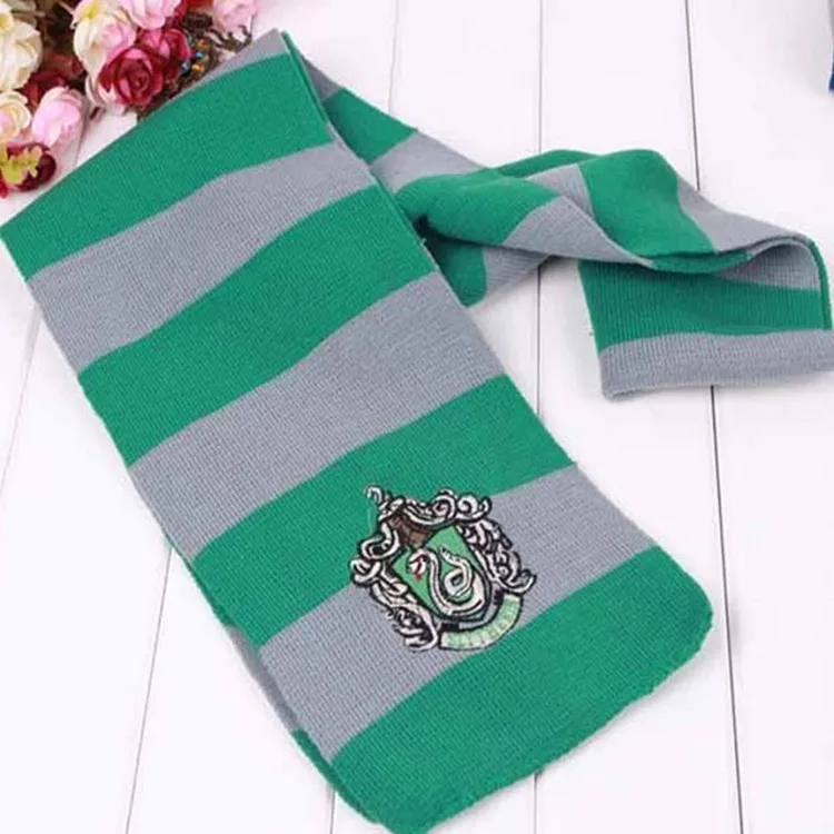 Slytherin Гриффиндор шарфы Косплей костюмы Ravenclaw Слизерин Гермиона Hufflepuff шарфы для мужчин и женщин для мальчиков и девочек Хэллоуин шейный платок - Цвет: Slytherin