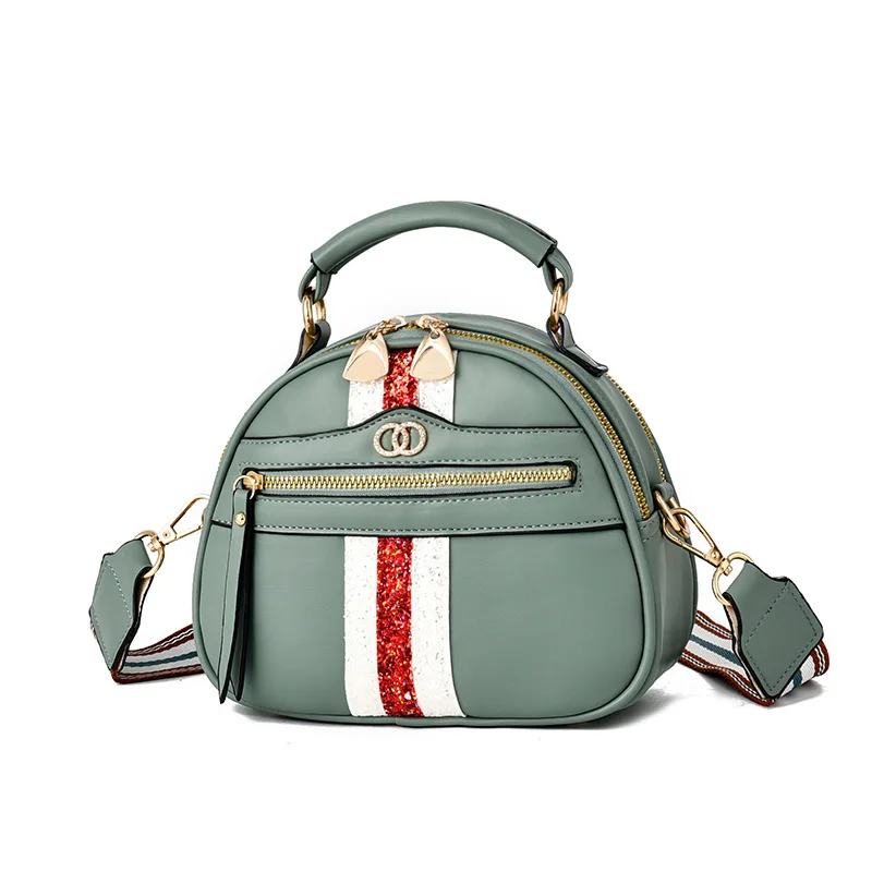 

2019 New Bag Ins Female Bag Tide Fashion Wild Lady Bag Shoulder Bag Wide Shoulder Strap Messenger Bag Mini Round Bag