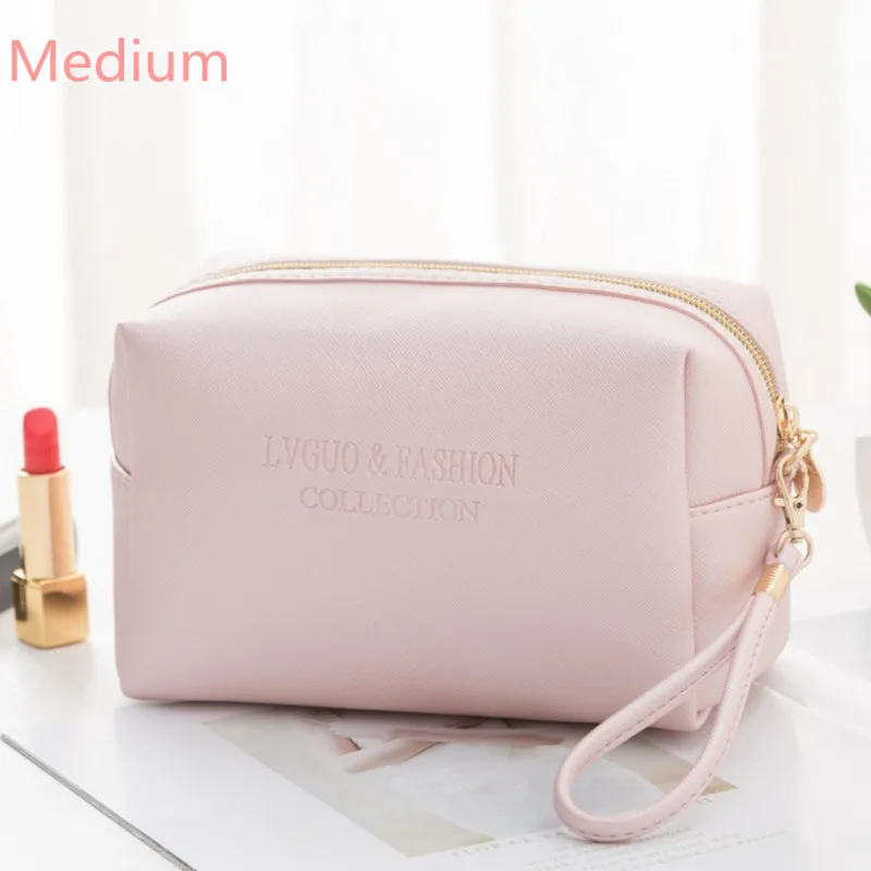 PURDORED 1 Pc Large Women Cosmetic Bag PU Leather Waterproof Zipper Make Up 14 H9caae56551b04bfeb53625fdc0ff43d0d