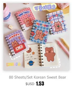 Cute Transparent Mini Loose-leaf Notebook Creative Portable Pocket Hand Book 3 Ring Binder Kawaii School Supplies Stationery
